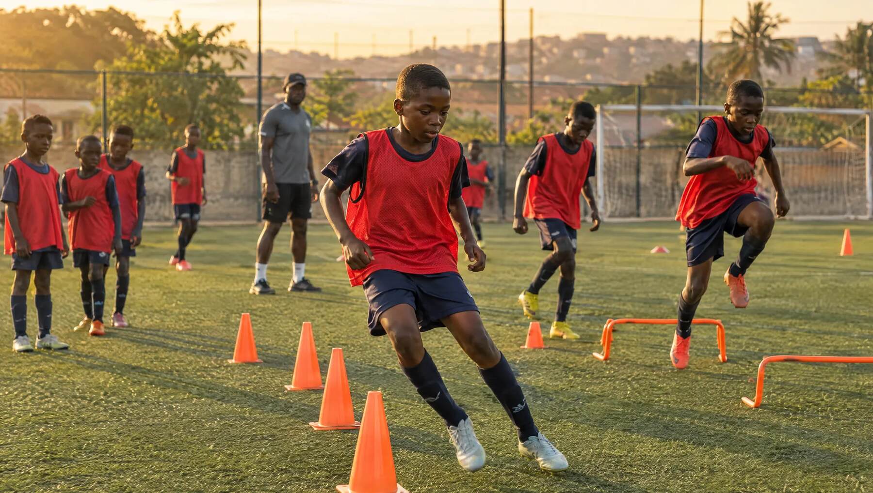 Séance d'entraînement d'un club de jeunes